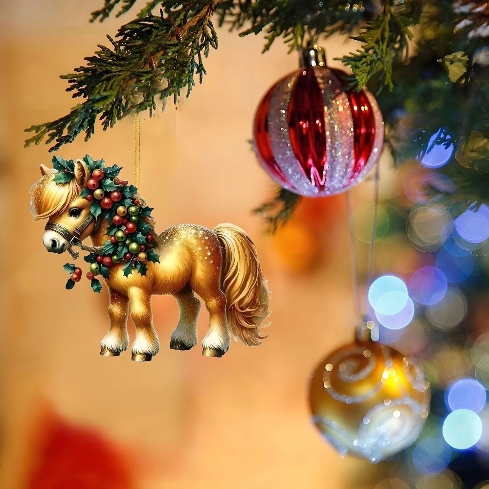 Car Accessories Xmas - Colgante plano de Navidad 2D, accesorios