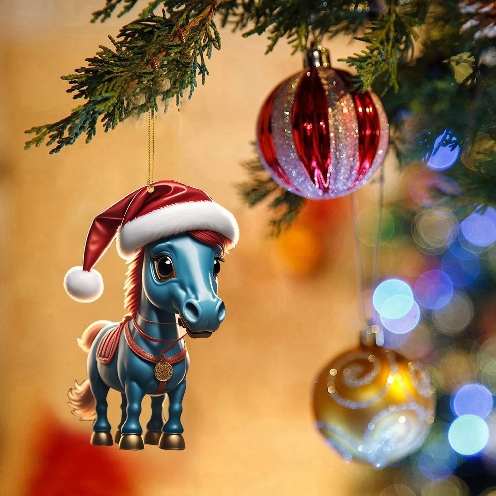 Car Accessories Xmas - Colgante plano de Navidad 2D, accesorios