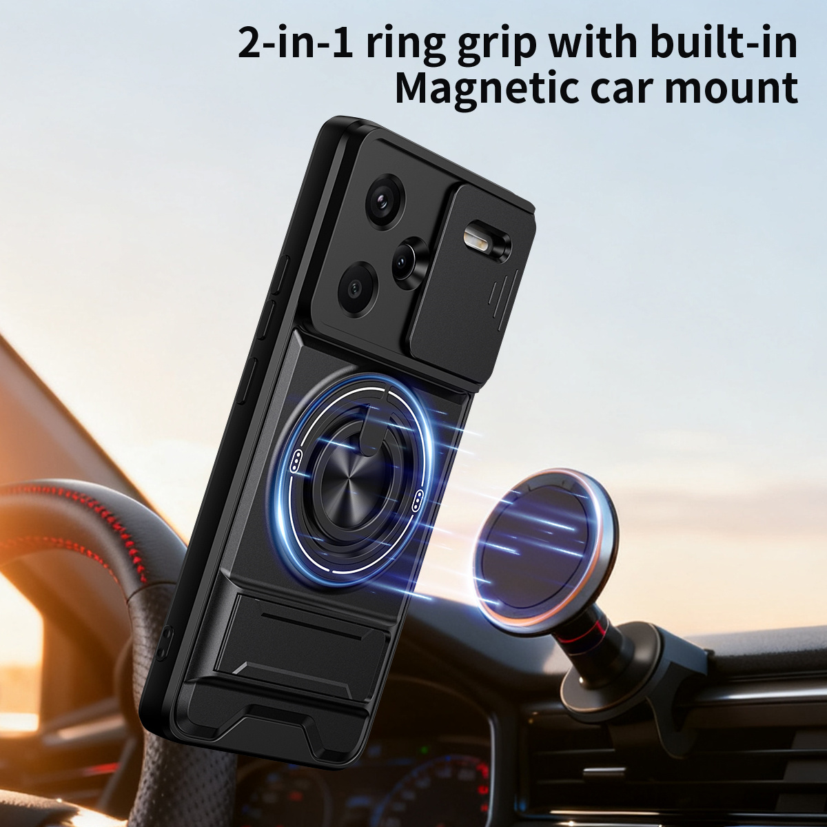 Funda de teléfono con lente de - Car Accessories Phone Holder reseña y precio